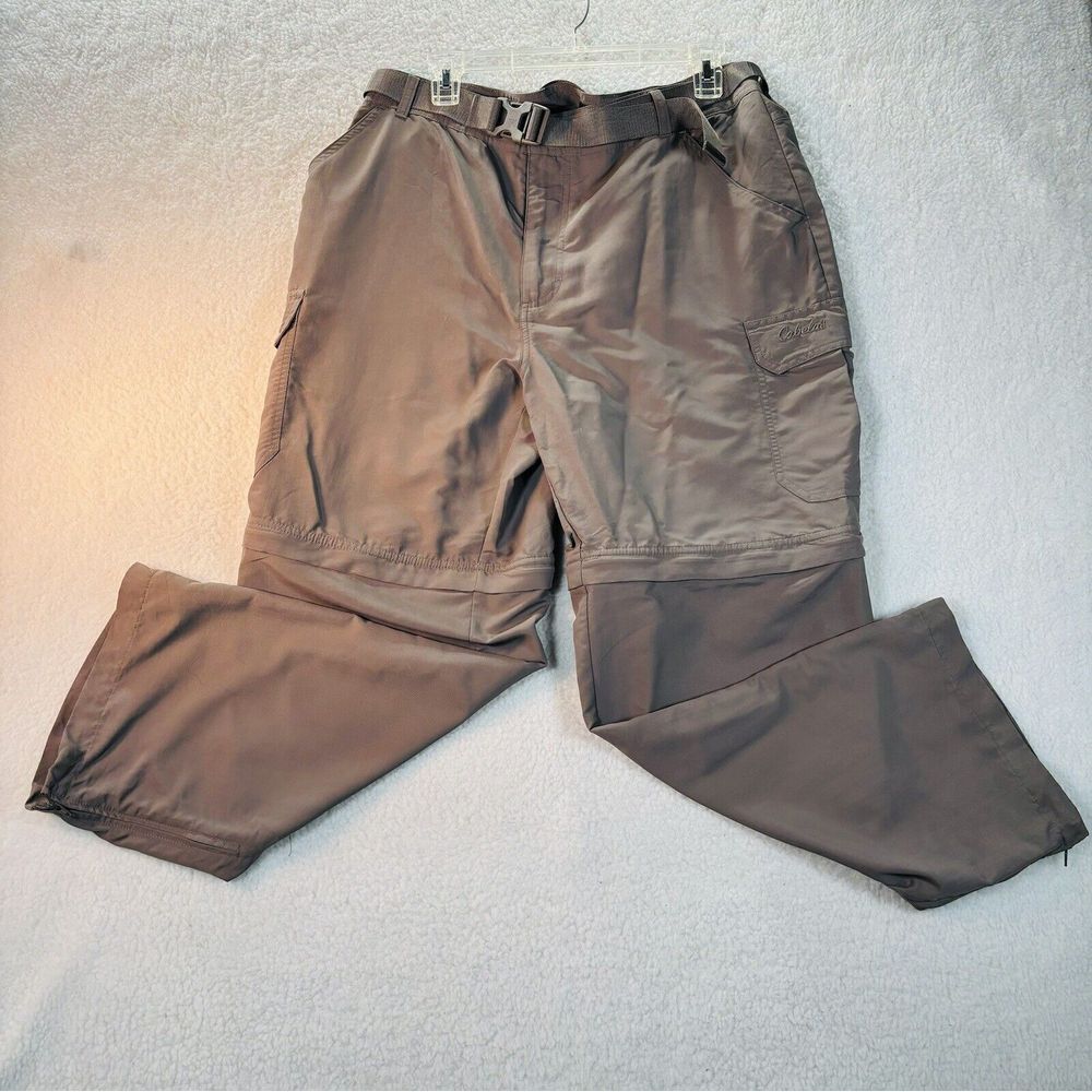 Cabela's Convertible Zip-Off Shorts Pants Mens 34 Regular Olive Green Outdoor